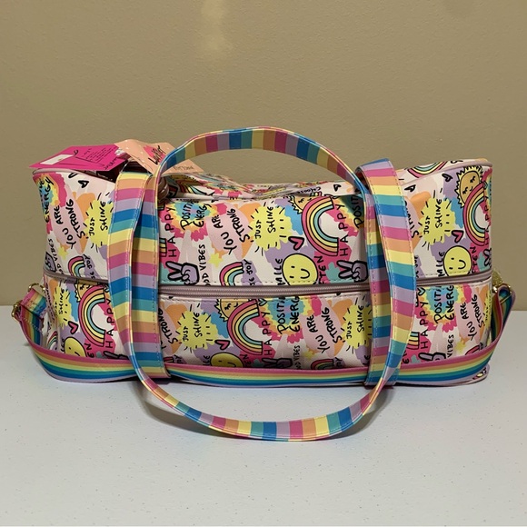 Betsey Johnson “Good Vibes” Weekender Travel Bag with Wristlet/Crossbody Bag - Picture 8 of 16
